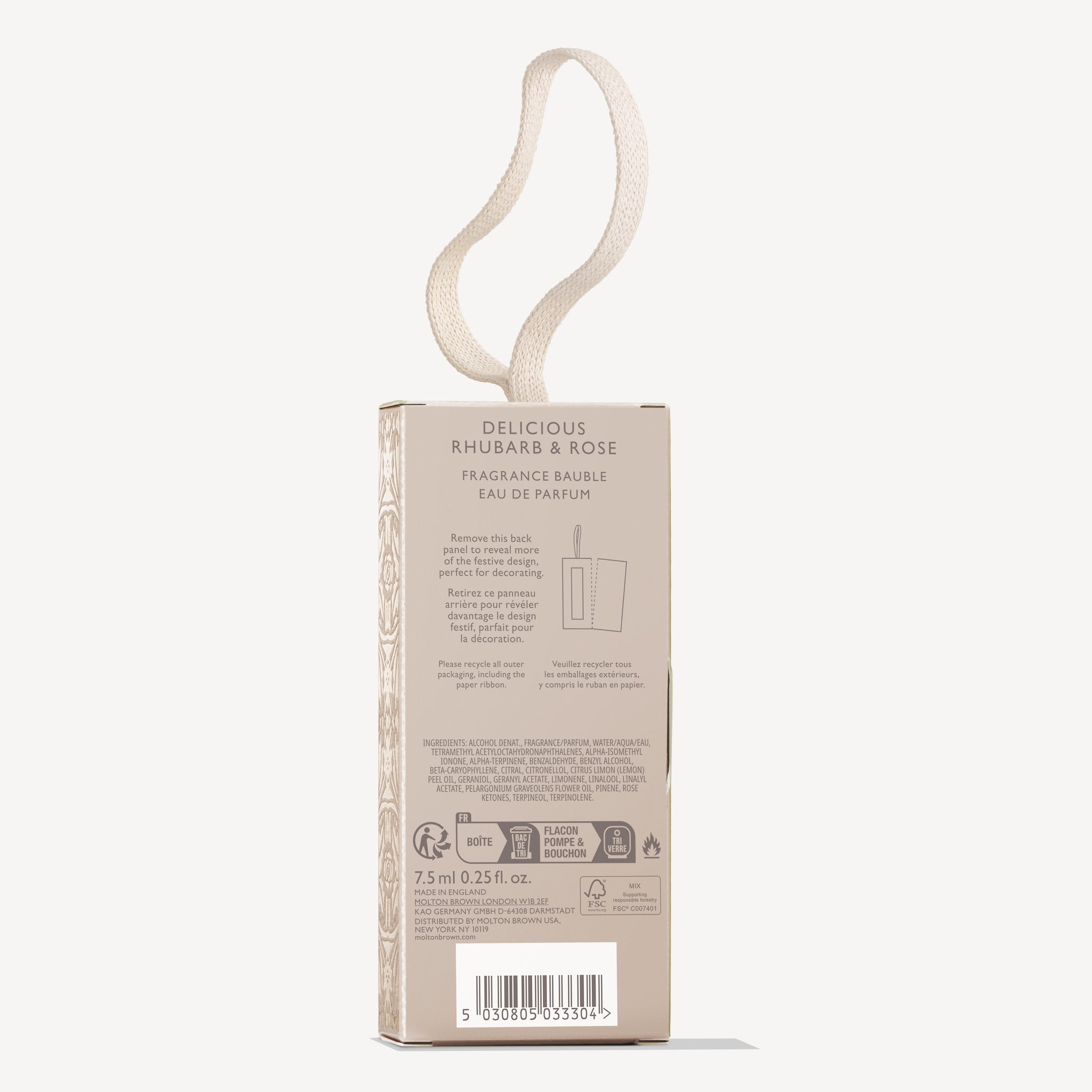 Delicious Rhubarb & Rose Fragrance Bauble 7.5ml