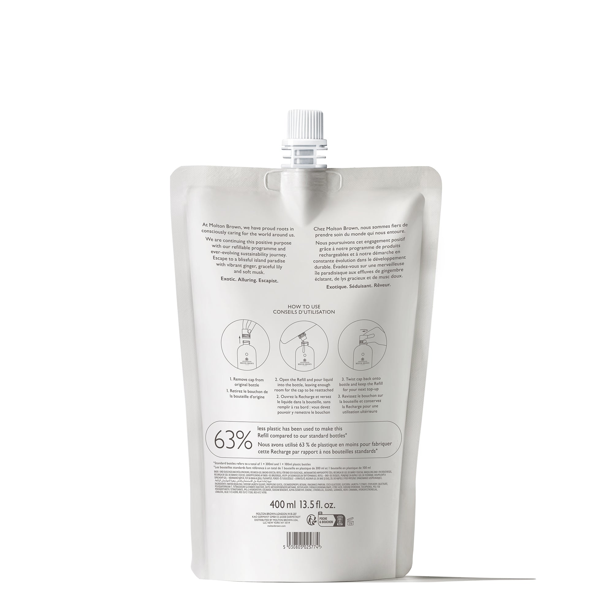 Heavenly Gingerlily Bath & Shower Gel Refill 400ml